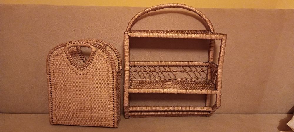 Wiklina półka koszyk zestaw