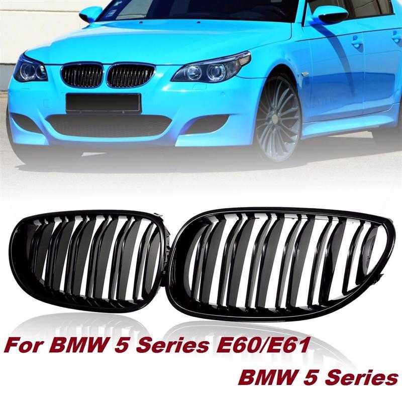 PROMOÇÃO Grelhas Preto Brilho dupla Barra BMW série 5 E60 E61