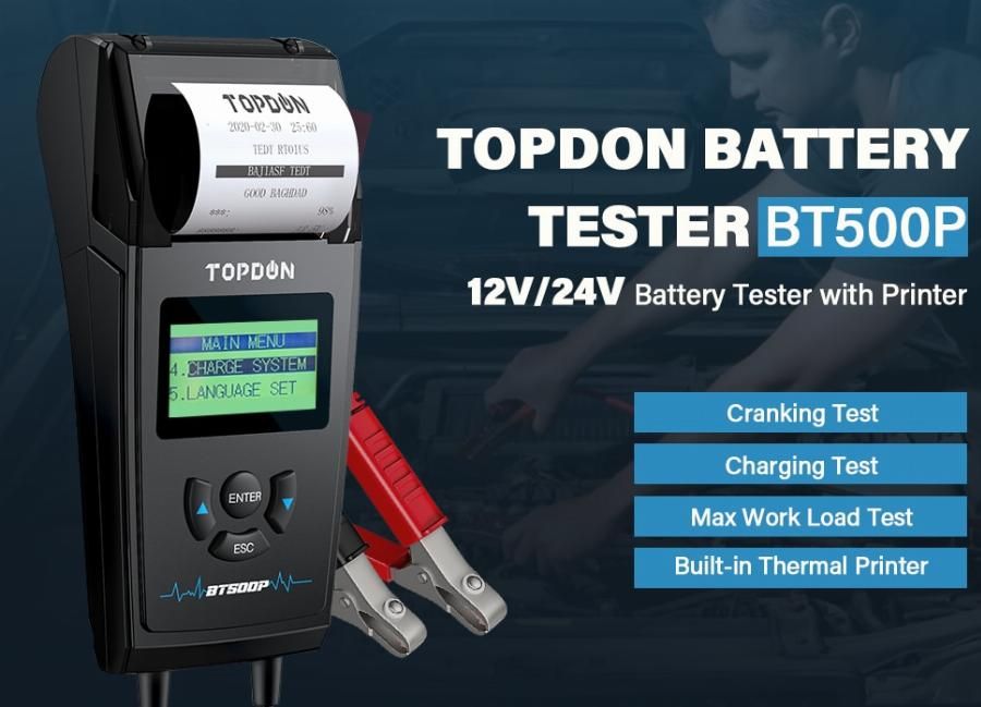 Teste de bateria 12V/24V BT500P com Impressora , 1 ano garantia Nova