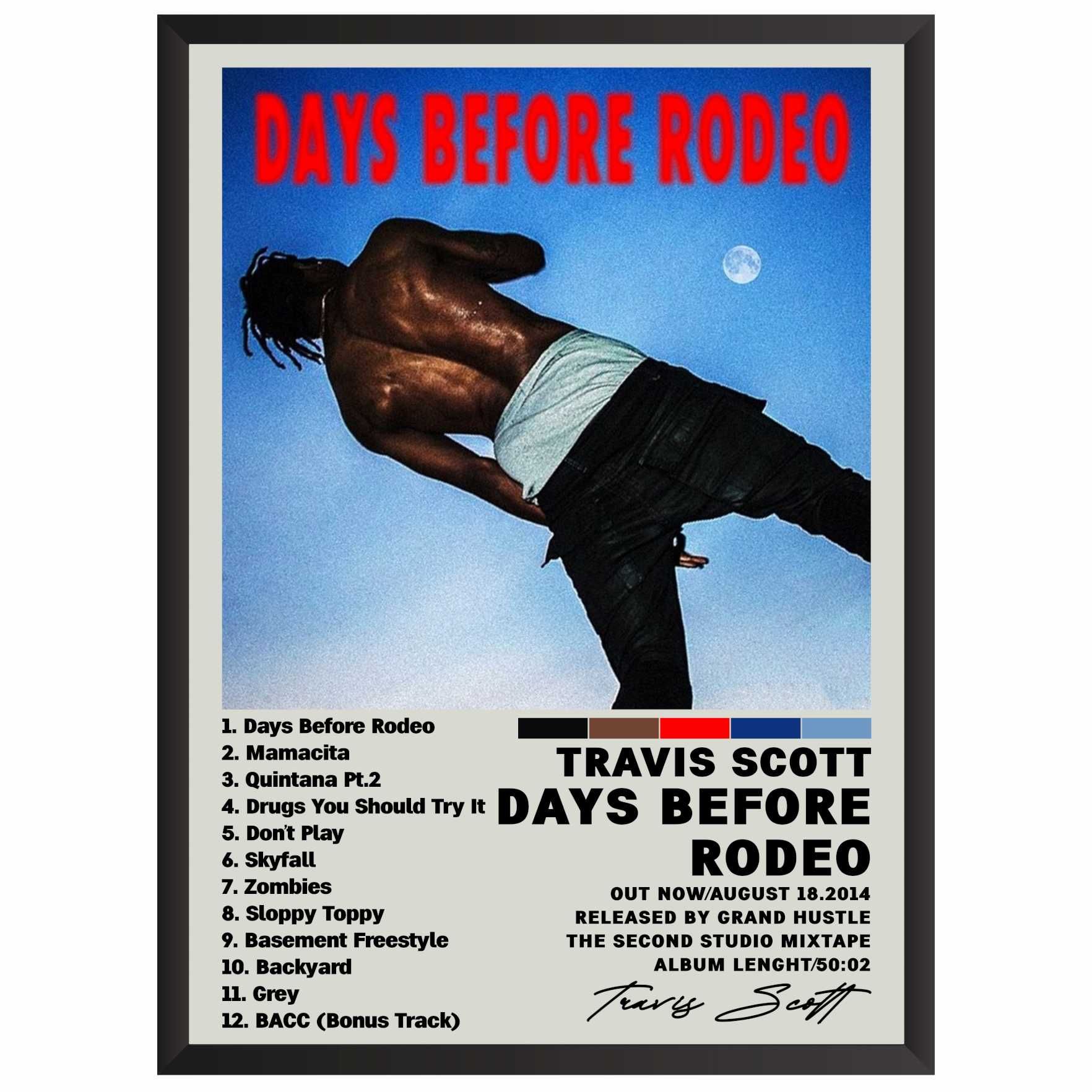 Travis Scott Days Before Rodeo Plakat Obraz z albumem prezent