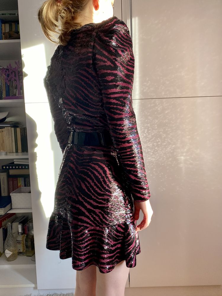 Michael Kors Tiger Sequined Flaunce Dress