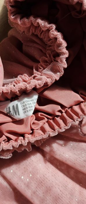 Spódnica tiulowa 134 140 H&M różowa brokat