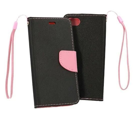 Etui Z Klapką Fancy Samsung S20+ / S20 Plus Czarno-Różowe