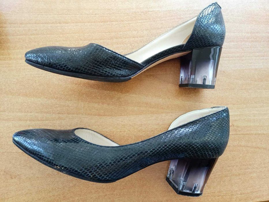 Туфли женские Vero Cuoio, Италия, черные, р. 39, натуральная кожа