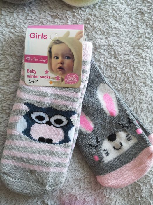Nowe skarpety skarpetki niemowlęce frotte z ABS 0-8 mies zestaw 12 par