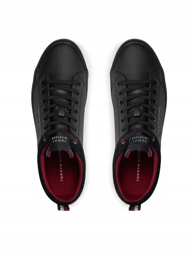 Tommy Hilfiger 43 Buty Męskie Hi Vulc Cleat Low Lth  Czarne T253