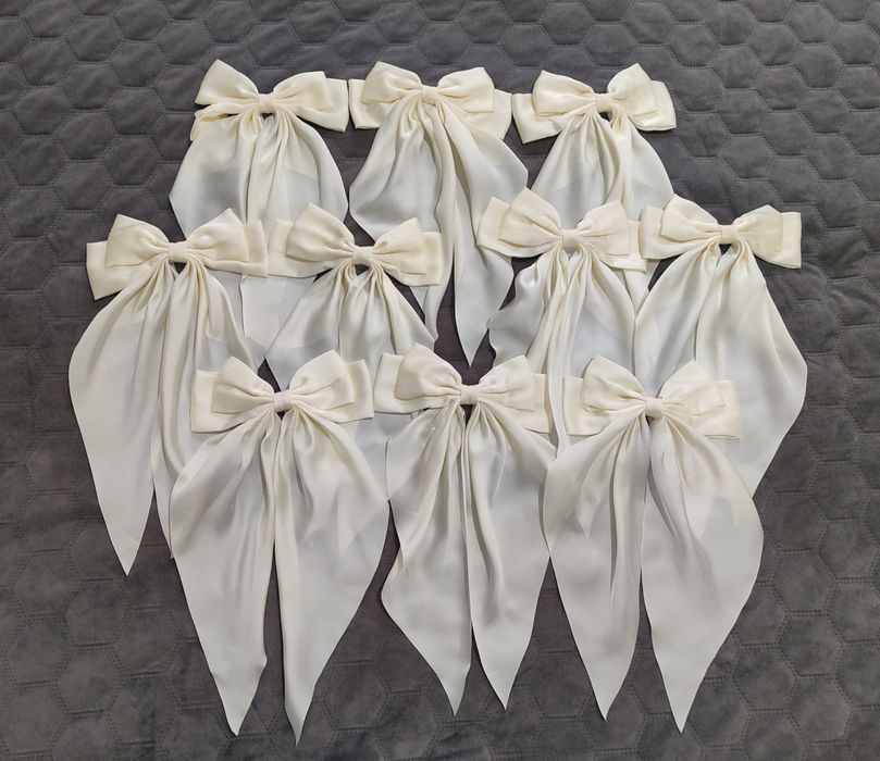 Заколка бант на волосся білий, чорний, бордовий