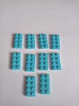 Klocki Lego City/Friends, płytka 2x4 (3020), kolor jasny niebieski