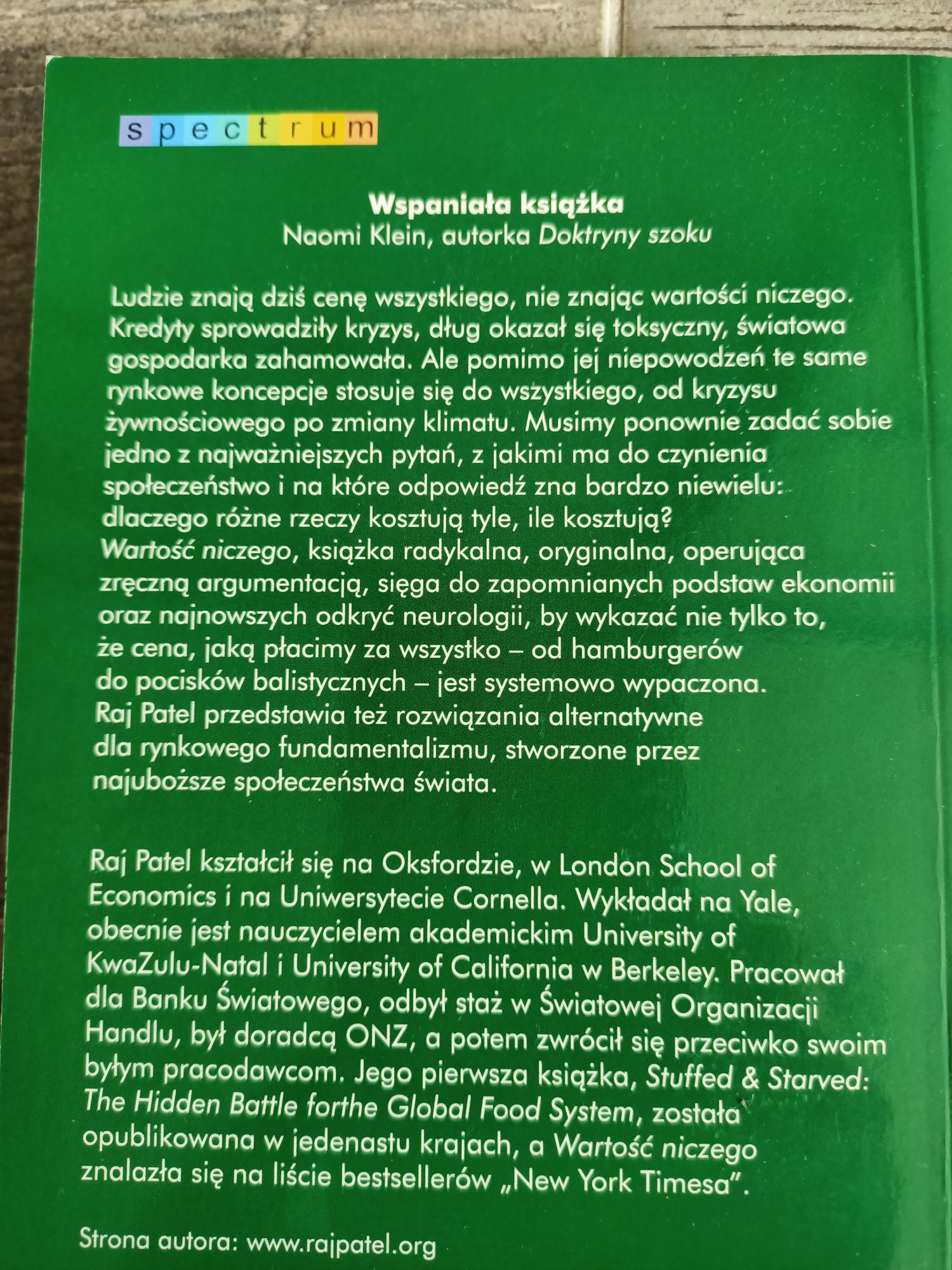 Wartość niczego Jak przekształcić społeczeństwo rynkowe Raj Patel