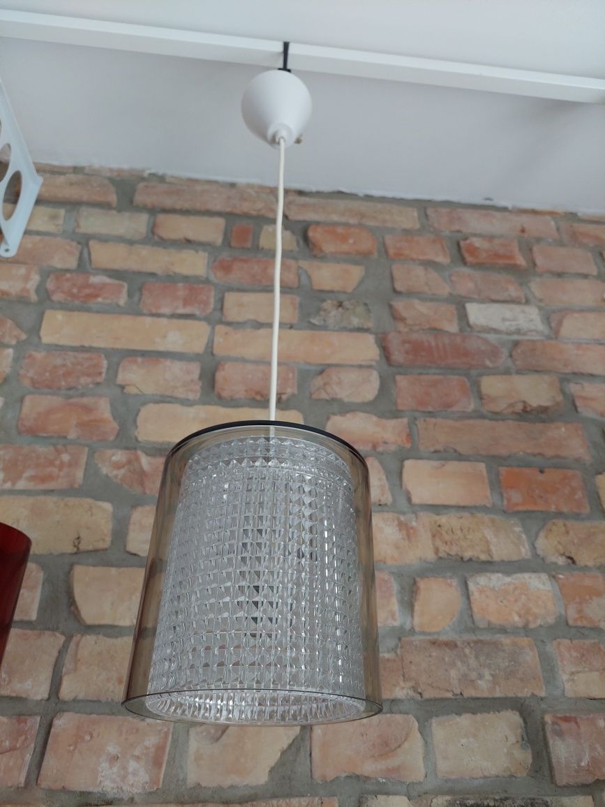 Lampa wisząca szklana Vintge Design lat 70