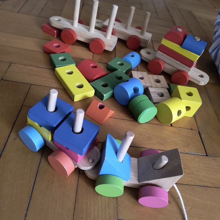 Drewniana kolejka klocki