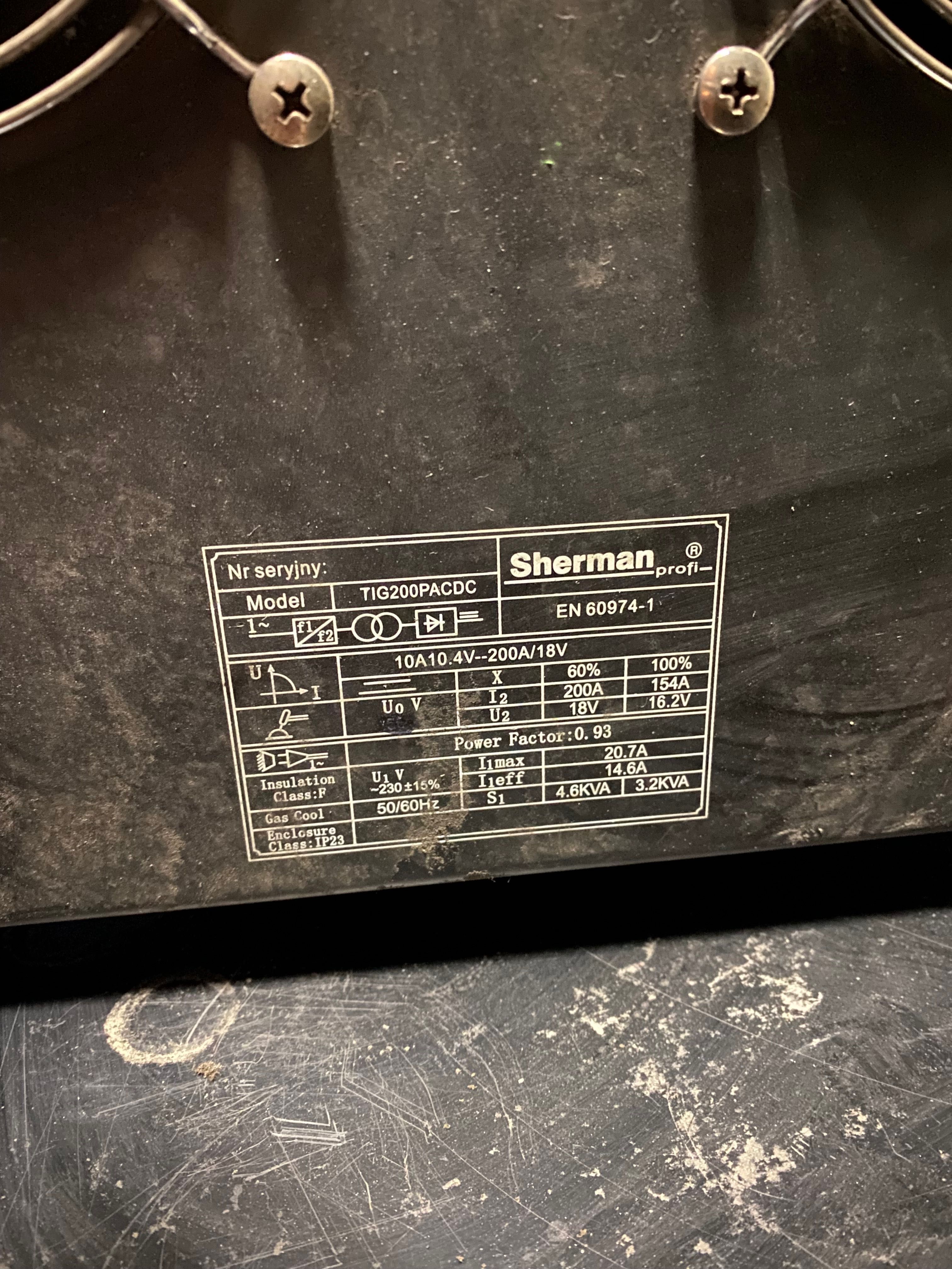 Spawarka Sherman TIG 200p AC/DC z wózkiem
