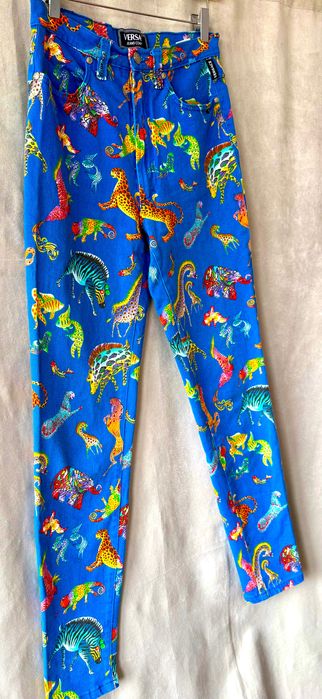#Versace, Spodnie, Jeans, Couture, Kolor, Print, Rozmiar M