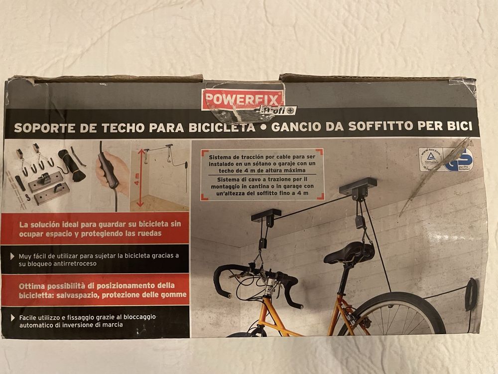 Suporte bicicleta suspenso powerfix ate 20 kg  e 4 metros