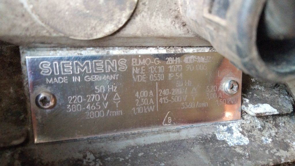 Wentylator Dmuchawa Bocznokanalowy Pompa 1,1KW SIEMENS