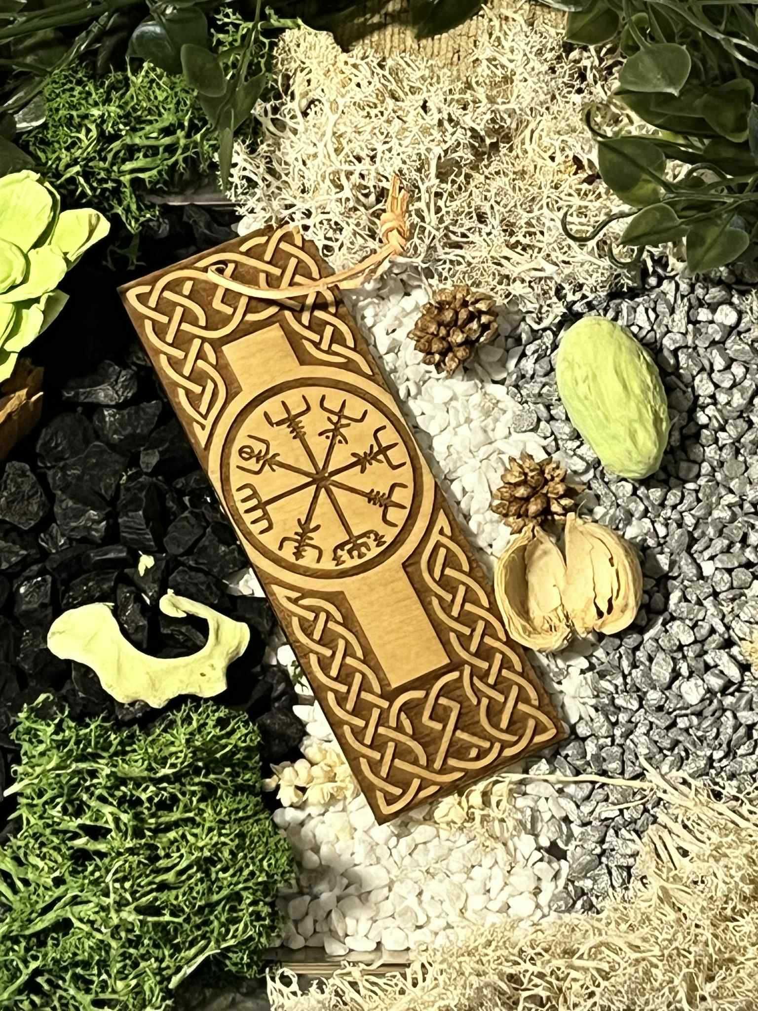Zakładka do książki „Vegvisir” – nordycki styl, laser grawer