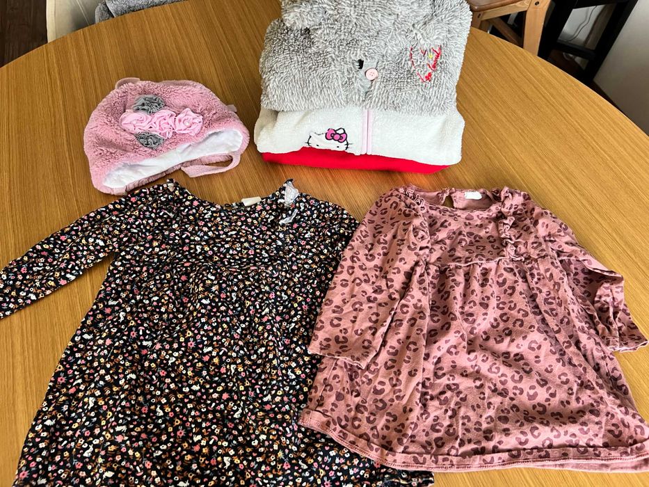 Zestaw dla dziewczynki paka sukienki bluzy buty body 80 hm zara geox