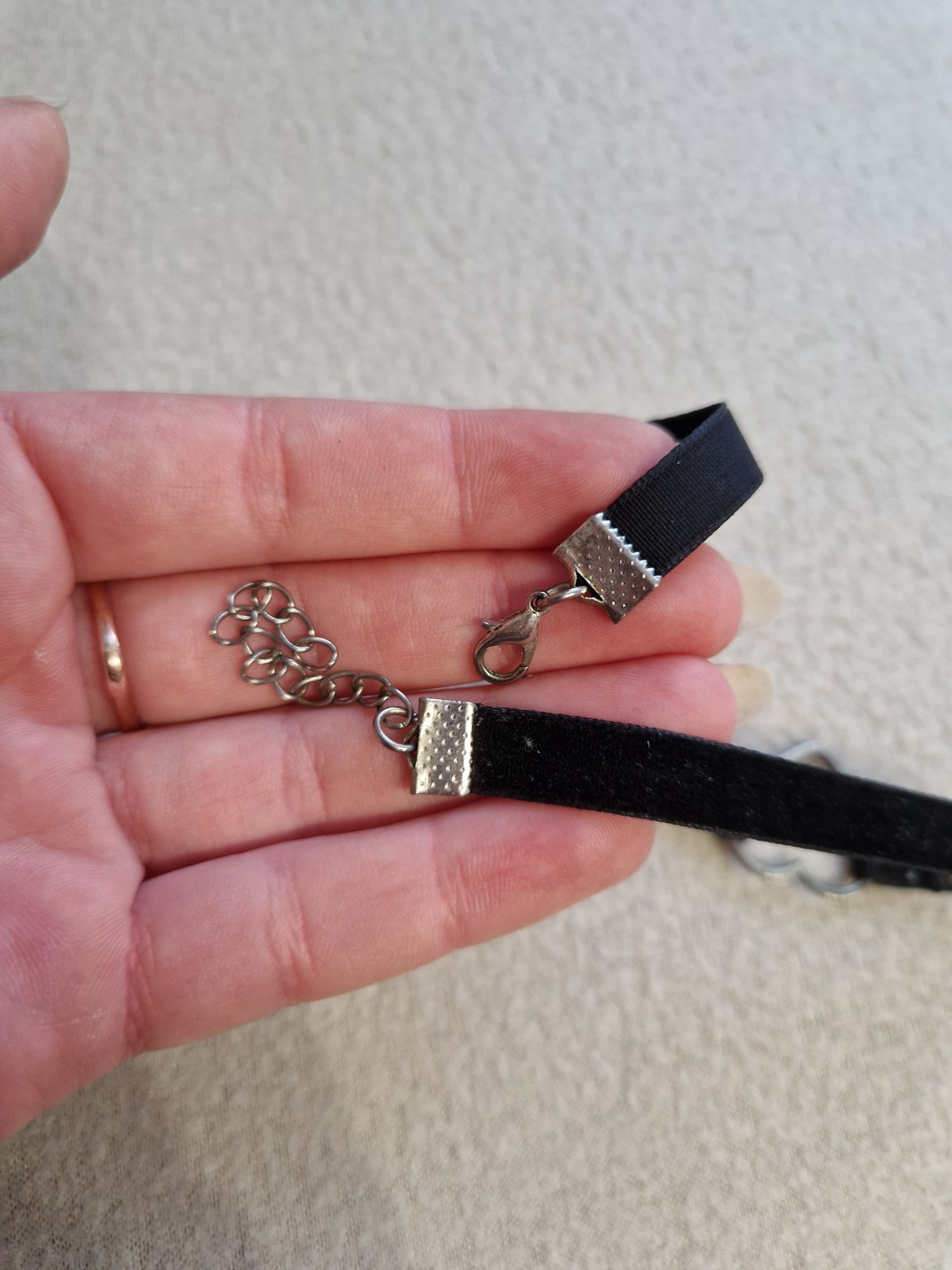 Choker handmade aksamitny serce