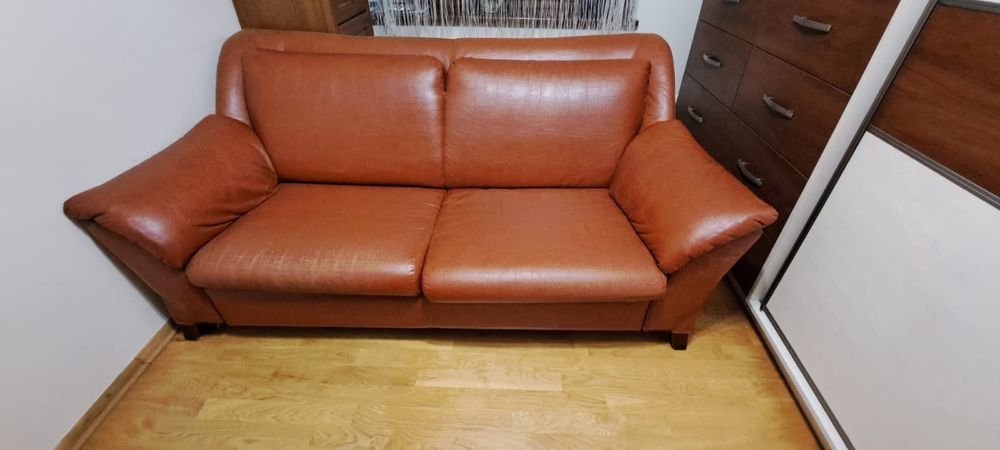 Kanapa składana skóropodobna z możliwością spania