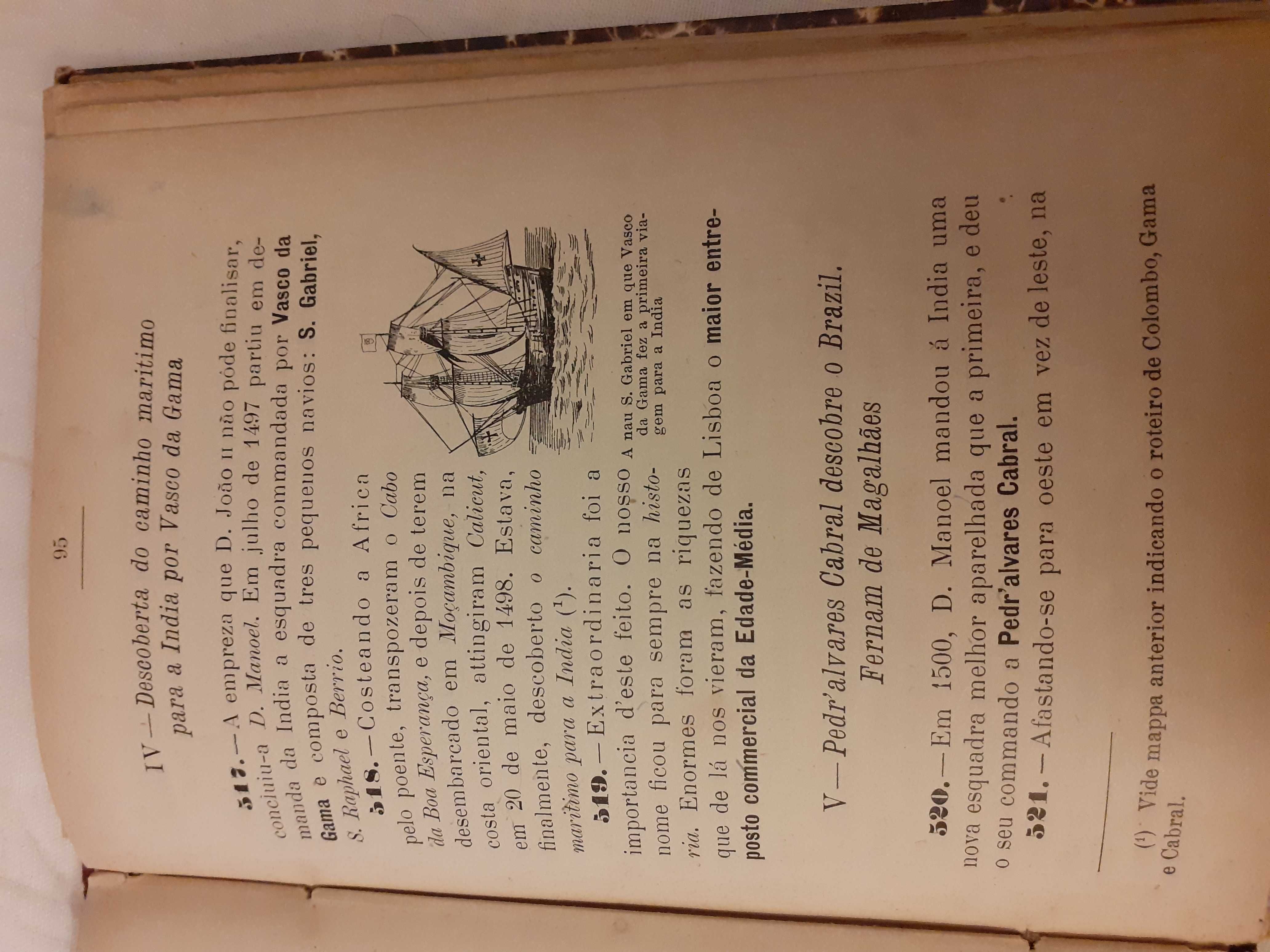 Livros escolares antigos de História  1909  e outro de Inglês 1874