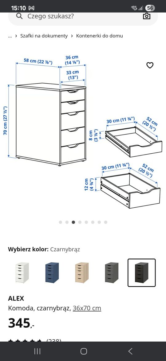Komoda ALEX czarny brąz