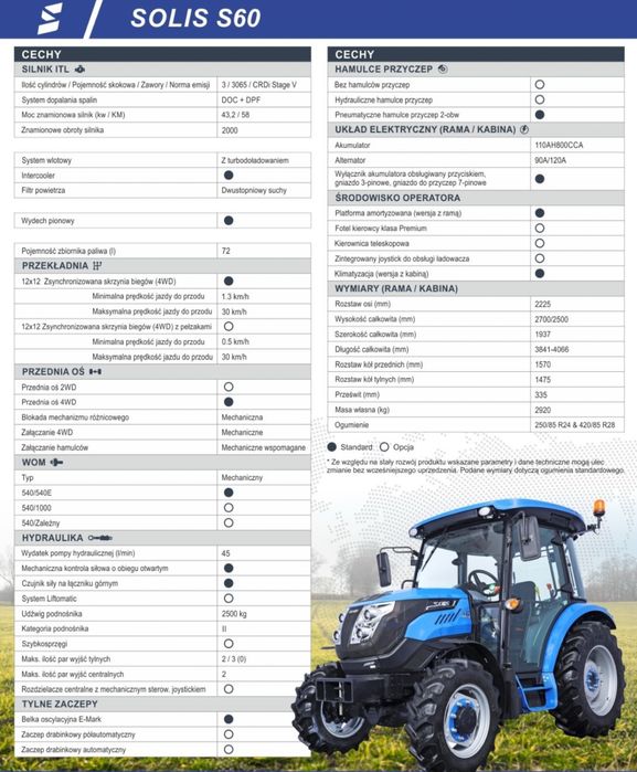 Solis s60 autoryzowany dealer Serwis Leasing