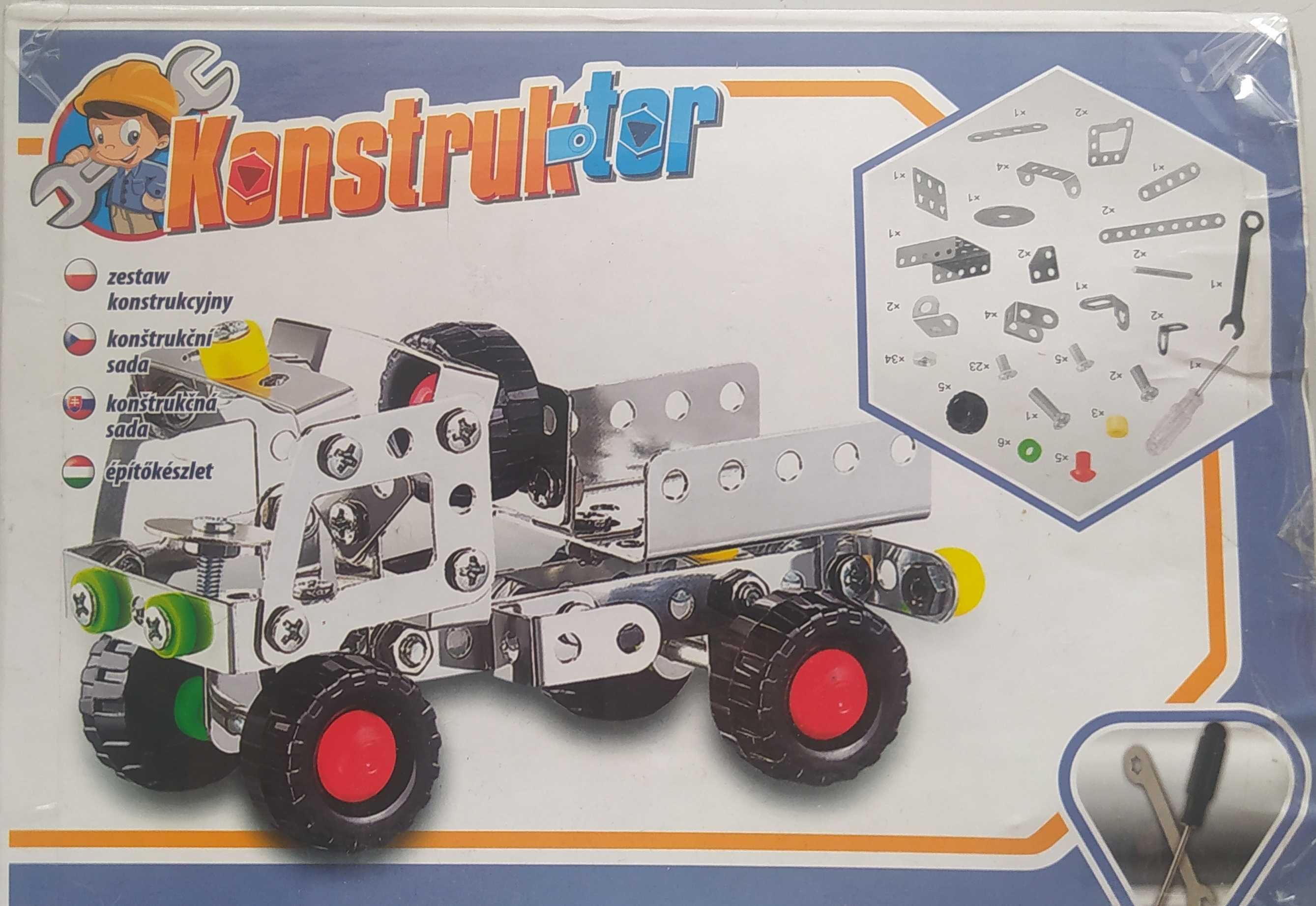 Ciężarówka do skręcania, Klocki metalowe, KONSTRUKTOR Dromader 6+lat