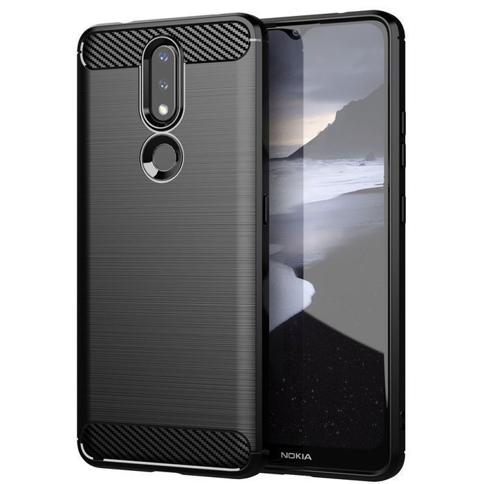 Carbon Case Elastyczne Etui Pokrowiec Nokia 2.4 Czarny