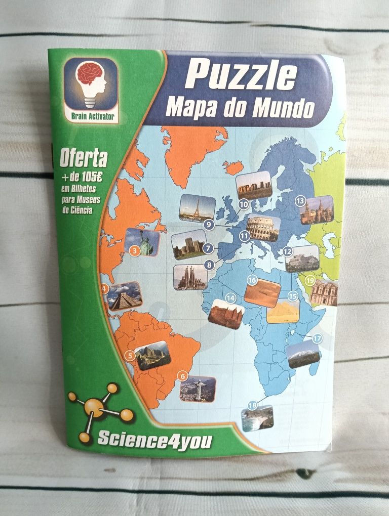Puzzle Mapa do mundo + Livro