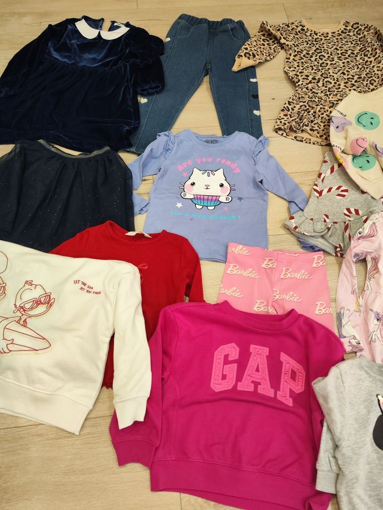 Paka ubrań dla dziewczynki H&M , Sinsay, Zara roz 116