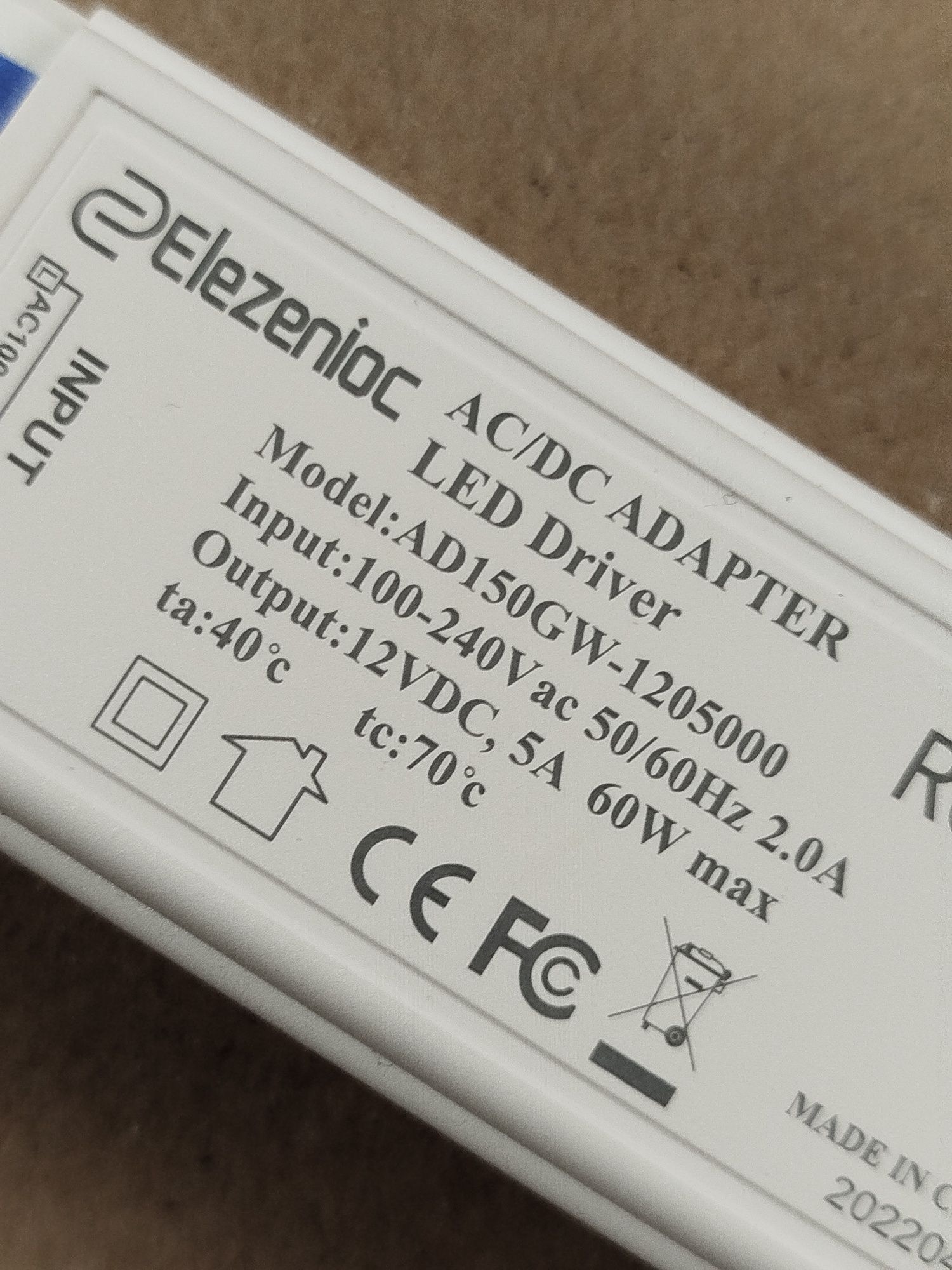 Transformator LED 230/12V 5A (A6)