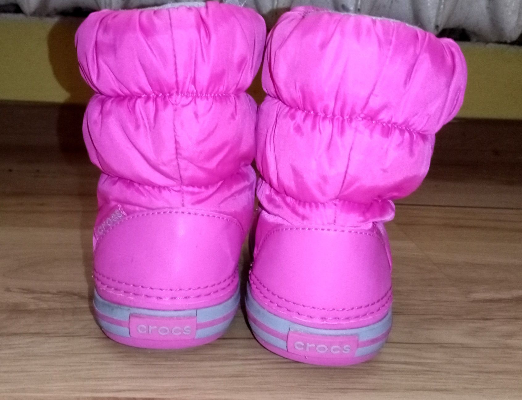 Śniegowce dziewczęce crocs różowe ocieplane pikowane CCC rozmiar 22