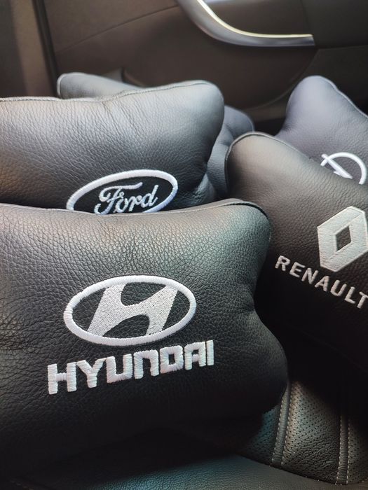 Подушка кожаная подголовник в машину авто под шею много моделей