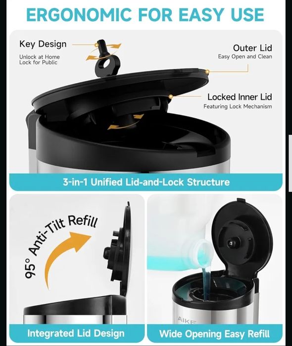 AIKE Ścienny automatyczny dozownik mydła 700 ml