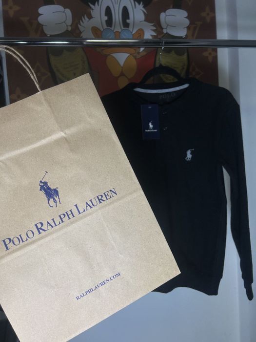 ЦЕНА БЫЛА 3000!Мужской свитер Polo Ralph Lauren черный кофта реглан