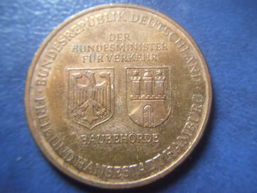 Stare monety Medal Elbtunnel 1975 Hamburg Niemcy