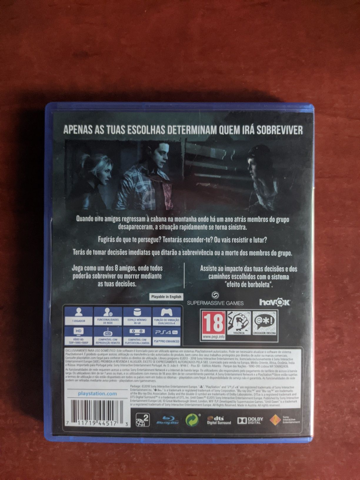 Jogo Until Dawn PS4