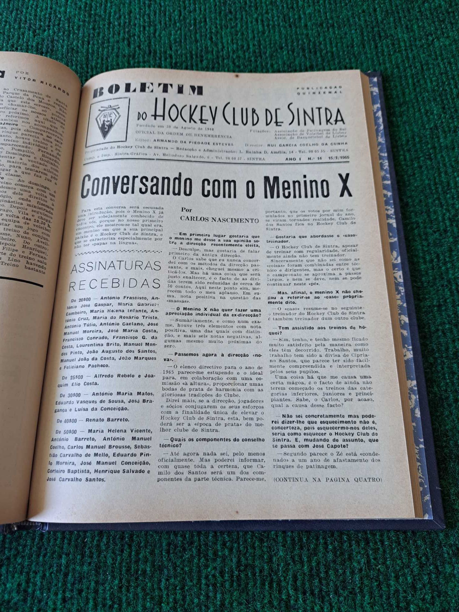 Boletim do Hockey Club de Sintra (primeiros 41 números)