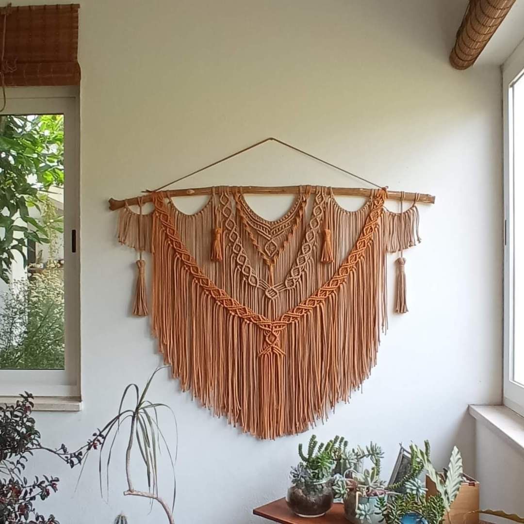 Painel macrame Grand-Castanho