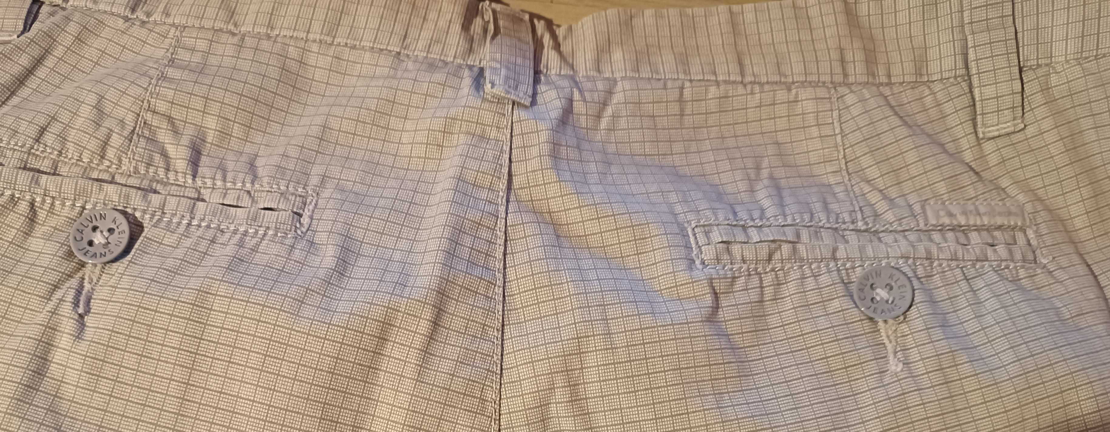 Spodnie męskie w drobną krateczkę Calvin Klein Jeans 34