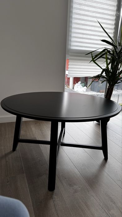 Stolik kawowy KRAGSTA – czarny, 90 cm – stan bardzo dobry
