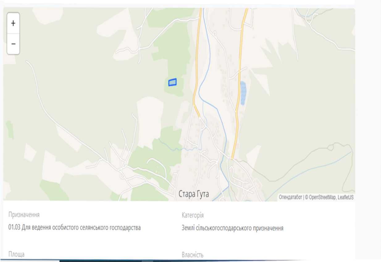 Земельна ділянка в Карпатах, Стара Гута, 27 сотих