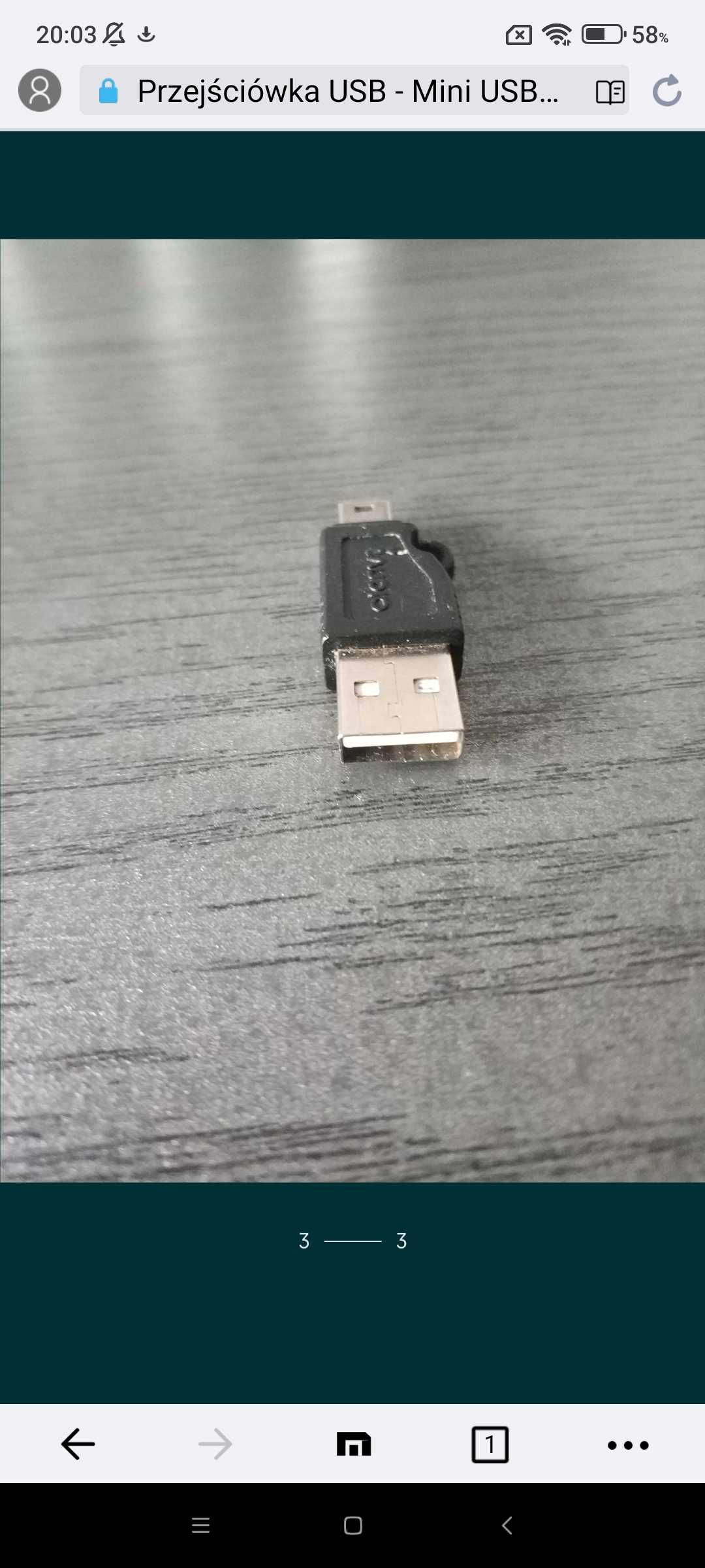 Przejściówka USB - Mini USB adapter