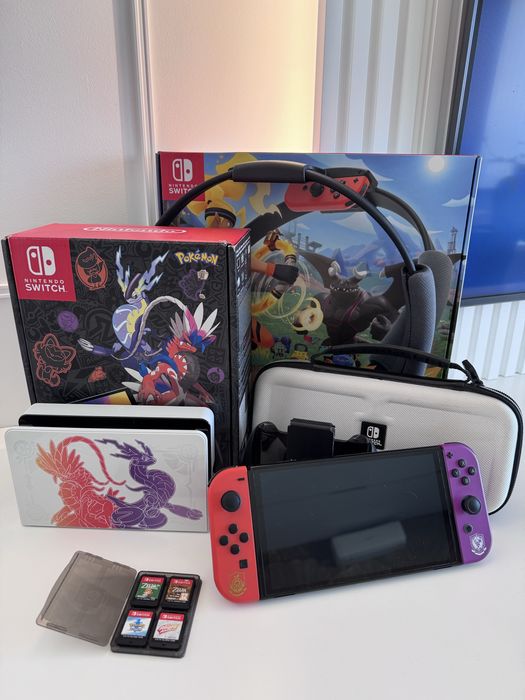 Nintendo Switch Oled edycja Pokemon Scarlet & Violet + Gry