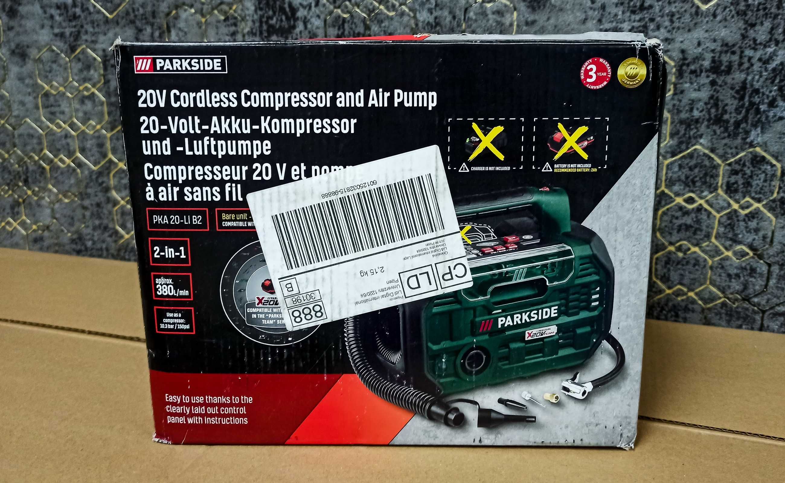 Акумуляторный компресор/насос PARKSIDE PKA 20-LI B2