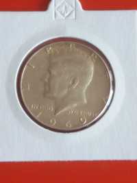USA 1/2 dolara 1969 D srebro ładna
