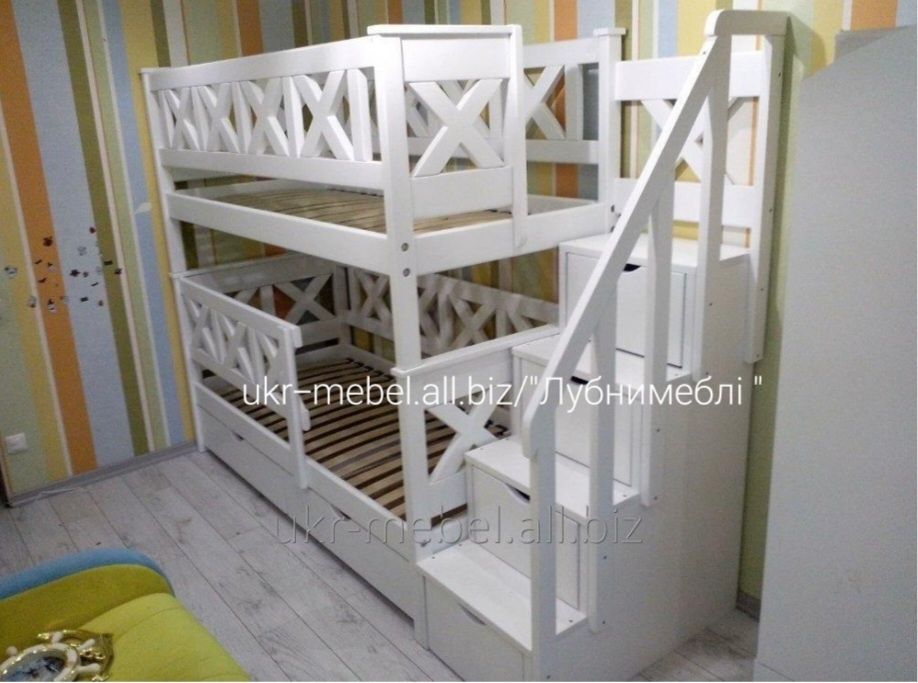 Кровать двухъярусная 'Оскар",ліжко двоповерхове дерев'яне