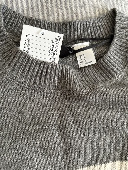 H&M sweterek w paski oversize S M 36 38