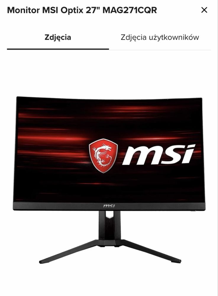 Moduł Led Monitora MSI MAG271CQR