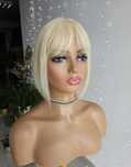 Tupet topper z włosów naturalnych mini Asia z grzywką jasny blond